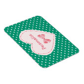 Emerald Green Heart met naam Magneet (Rechterzijde)