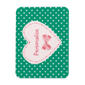 Emerald Green Heart met naam Magneet (Verticaal)