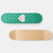 Emerald Green Heart met naam Skateboard (Horizontaal)