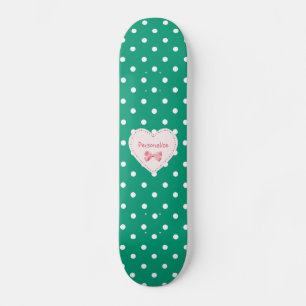 Emerald Green Heart met naam Skateboard