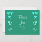 Emerald Green Hearts Faire-part de mariage (Devant)