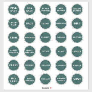 Emerald Green Herb et Étiquettes d'épices