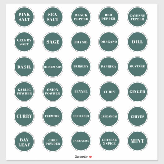 Emerald Green Herb et Étiquettes d'épices (Feuille)