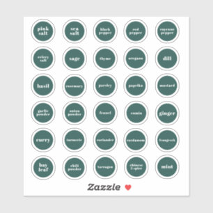 Emerald Green Herb et Étiquettes d'épices