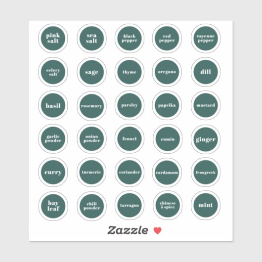 Emerald Green Herb et Étiquettes d'épices (Feuille)