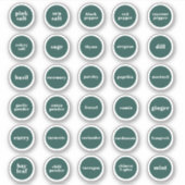 Emerald Green Herb et Étiquettes d'épices (Devant)