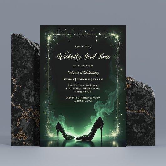Emerald Green High Heels Mystieke Wicked Verjaarda Kaart