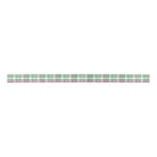 Emerald Green, Hot Pink, White Preppy Madras Pset Lint (Voorkant)