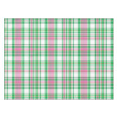 Emerald Green, Hot Pink, White Preppy Madras Pset Tafelkleed (Voorkant (Horizontaal))