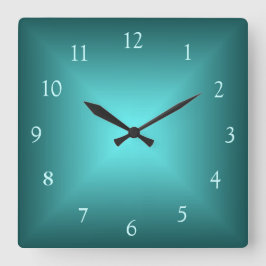 Emerald Green Illuminated>Plain wall-klok Vierkante Klok