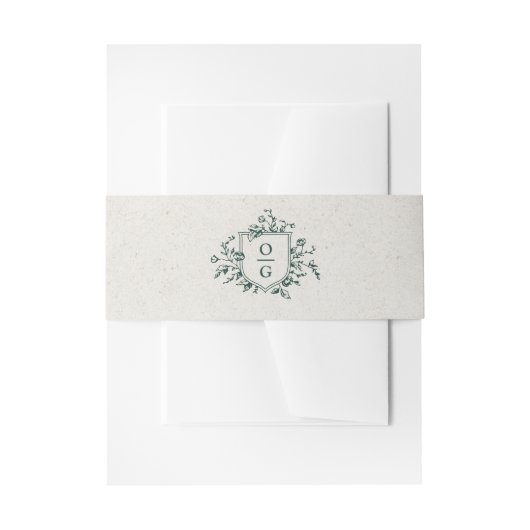 Emerald Green initialen bruiloft Belly B Uitnodigingen Wikkel (Voorkant Voorbeeld)