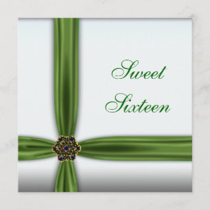 Emerald Green Jewel Sweet Sixteen Uitnodiging