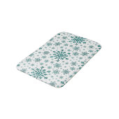 Emerald Green Kerstmis Snowflakes op Winter White Badmat (Gekanteld)