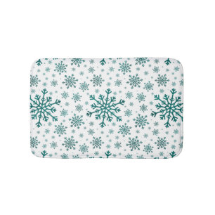 Emerald Green Kerstmis Snowflakes op Winter White Badmat