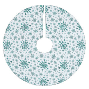 Emerald Green Kerstmis Snowflakes op Winter White Kerstboom Rok