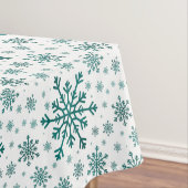 Emerald Green Kerstmis Snowflakes op Winter White Tafelkleed (Voorbeeld)