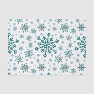 Emerald Green Kerstmis Snowflakes op Winter White Tissuepapier