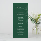 Emerald Green leaf dubbele zijprogrammakaart Programma (Staand voorkant)