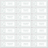 Emerald Green Leafy Crest Monogram Guest Adres Sticker (Voorkant)