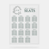 Emerald Green Leafy Crest Monogram Mariage (Recto)