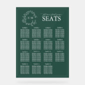 Emerald Green Leafy Crest Monogram Mariage (Recto)