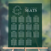 Emerald Green Leafy Crest Monogram Mariage (Neutre)