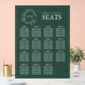 Emerald Green Leafy Crest Monogram Mariage (Mariage)