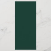 Emerald Green Leafy Crest Monogram Menu Mariage (Dos)
