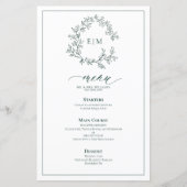 Emerald Green Leafy Crest Monogram Weddenschap Men (Voorkant)