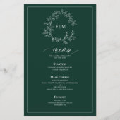 Emerald Green Leafy Crest Monogram Weddenschap Men (Voorkant)