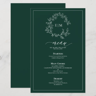Emerald Green Leafy Crest Monogram Weddenschap Men