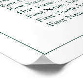 Emerald Green Leafy Crest Monogram Weddenschap Poster (Hoek)