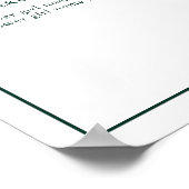 Emerald Green Leafy Crest Monogram Wedding Program Poster (Hoek)