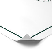 Emerald Green Leafy Monogram Unplugged Wedding Poster (Hoek)