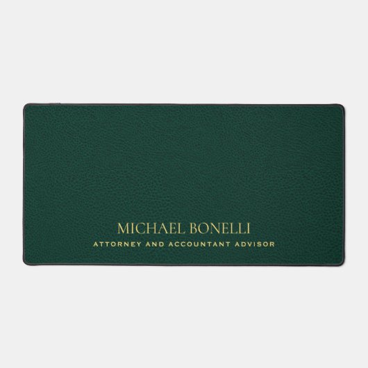 Emerald Green Leather Masculine Nom élégant (Recto)