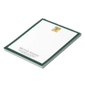 Emerald Green Leather Square Logo professional Notitieblok (Gedraaid)