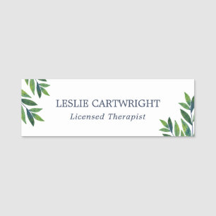 Emerald Green Leaves - Therapist Naamplaatje