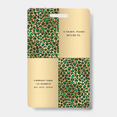 Emerald green leopard fotobedrijf badge (Achterkant)