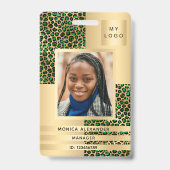 Emerald green leopard fotobedrijf badge (Voorkant)