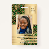Emerald green leopard fotobedrijf badge (Voorkant)