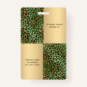 Emerald green leopard fotobedrijf badge (Achterkant)