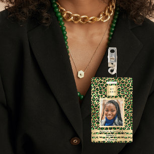 Emerald green leopard fotobedrijf badge
