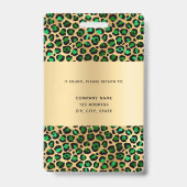Emerald green leopard fotobedrijf badge (Back)