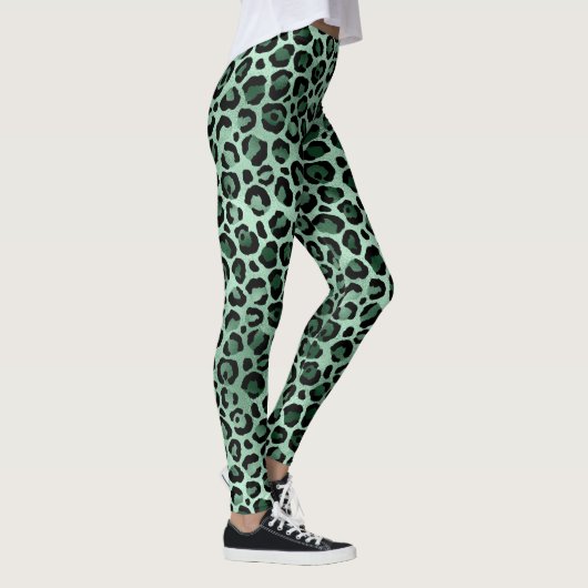 Emerald Green Leopard Leggings (Rechts)