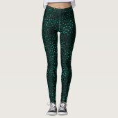 Emerald Green Leopard Print Leggings (Voorkant)