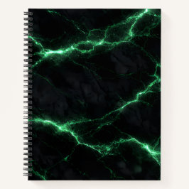 Emerald Green Lightning Marble Spiral Notebook Notitieboek
