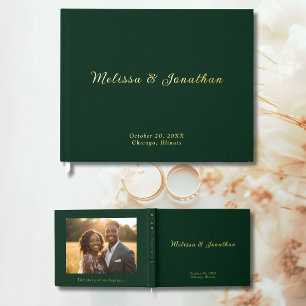 Emerald Green Livre d'invité Photo Foil Livre d'or