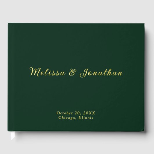 Emerald Green Livre d'invité Photo Foil Livre d'or (Recto)