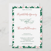 Emerald Green Main tiré Faire-part de mariage flor (Devant)