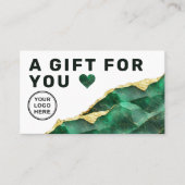 Emerald Green Marble Gift Certificate Visitekaartje (Voorkant)